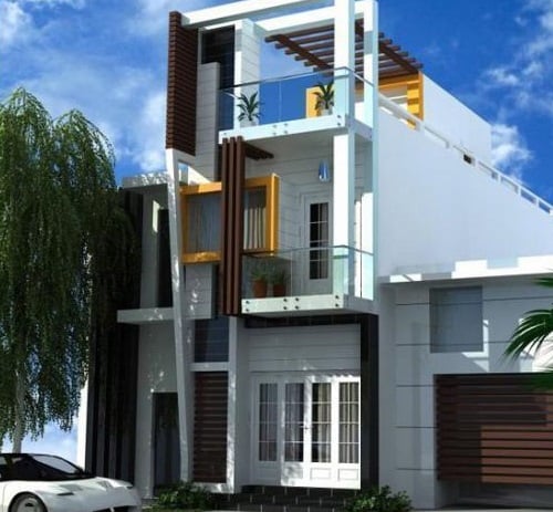 Mẫu thiết kế mặt tiền nhà ống đẹp 