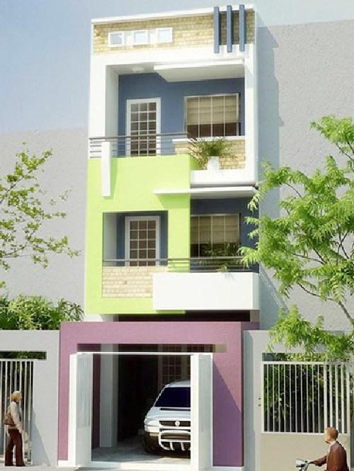 Mẫu mặt tiền nhà đẹp cho nhà phố với nhiều gam màu
