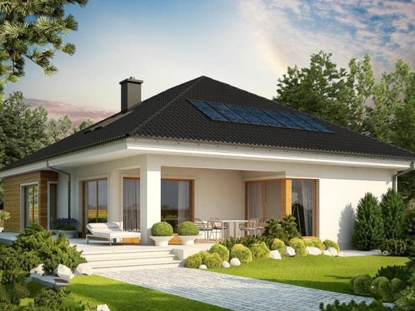 Mẫu mặt tiền nhà đẹp cho nhà vườn xanh mát