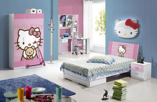 Tự tay trang trí phòng ngủ hello kitty đẹp cho bé thích mê!