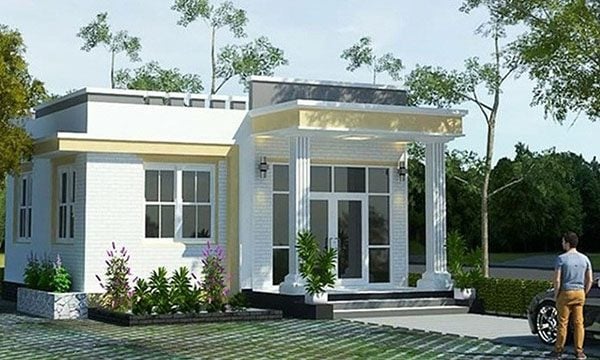 Mặt bằng nhà phố 1 tầng hiện đại