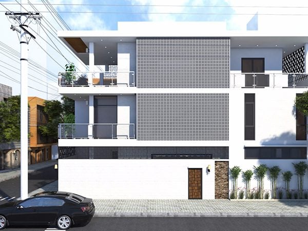 Mặt bằng nhà phố 2 tầng kiểu nhà ống