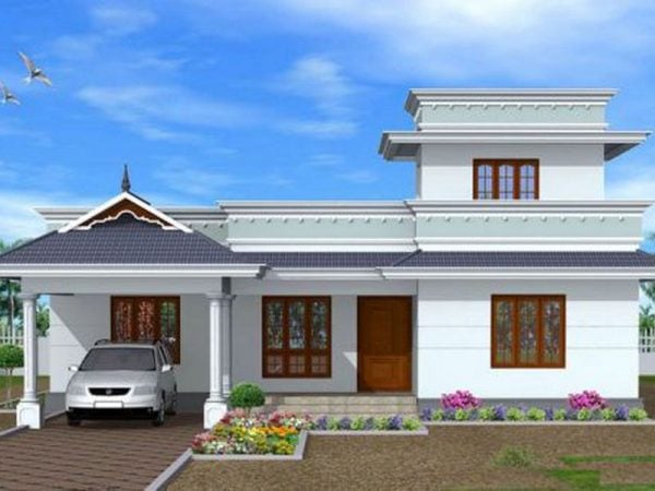 Nhà kiểu mái bằng hiện đại
