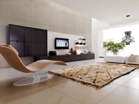 Tạo phòng khách ấn tượng với thảm và ghế nằm